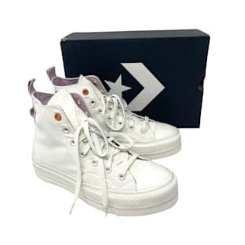 Converse CTAS Lift High Top Vintage White Egret Women's Size Canvas 572419C - Picture 3 of 11